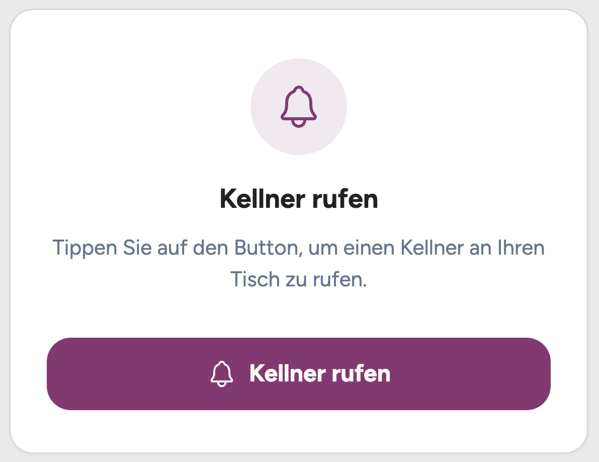 Kellnerruf direkt in deiner QR-Bestellung
